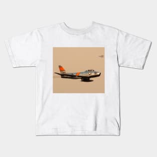 F-86 Sabre at dusk Kids T-Shirt